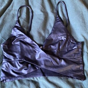 Bershka Midnight Black Pleather Bralette